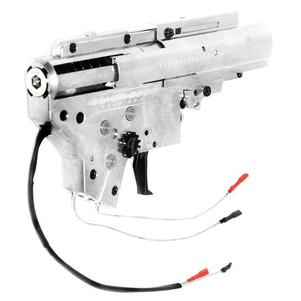 APS Quick Change Spring System Ambidextrous Silver Edge Extreme 8mm German Bearing V2 Version 2 Gearbox For M4 M16 Series AEG EBB Rifles Airsoft Rear Wired