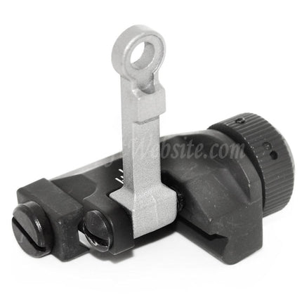 Site web Airsoft : ensemble de mires avant et arrière rabattables en métal KAC Style 300M pour fusils AEG MK18 MOD-1 M4 M16, noir/argent