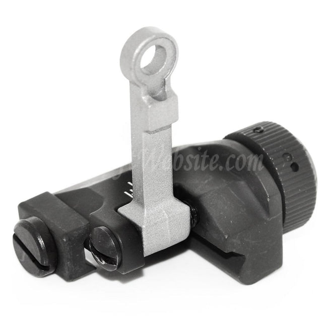 Site web Airsoft : ensemble de mires avant et arrière rabattables en métal KAC Style 300M pour fusils AEG MK18 MOD-1 M4 M16, noir/argent