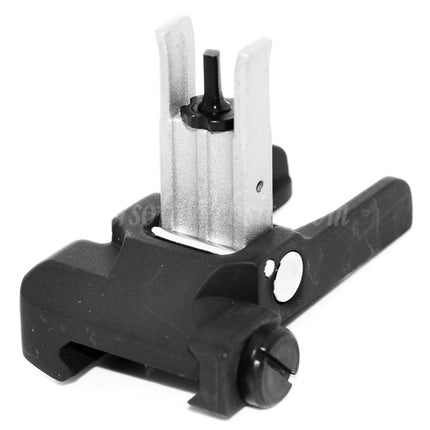 Site web Airsoft : ensemble de mires avant et arrière rabattables en métal KAC Style 300M pour fusils AEG MK18 MOD-1 M4 M16, noir/argent