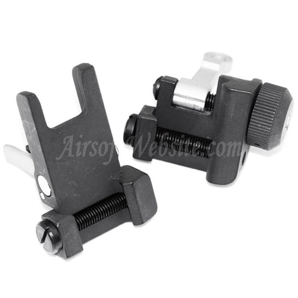 Site web Airsoft : ensemble de mires avant et arrière rabattables en métal KAC Style 300M pour fusils AEG MK18 MOD-1 M4 M16, noir/argent