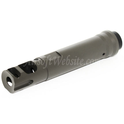 Site web Airsoft : Cache-flamme de frein de bouche type M40A5 de 122 mm pour fusils à canon fileté de 14 mm CCW et antihoraire