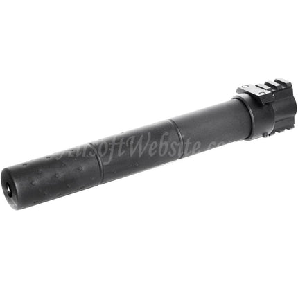Site web Airsoft 261 mm CM072 SR25 Style QD Suppressor Silencieux avec bloc de gaz pour fusils AEG GBB Noir
