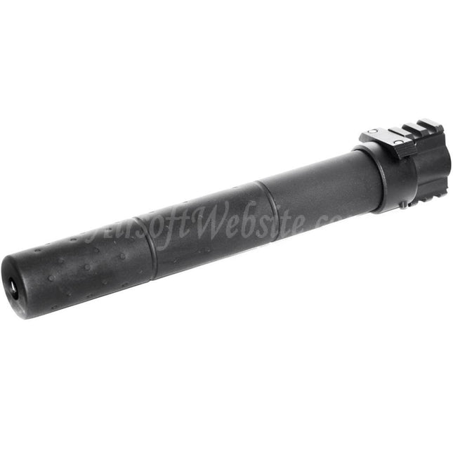 Site web Airsoft 261 mm CM072 SR25 Style QD Suppressor Silencieux avec bloc de gaz pour fusils AEG GBB Noir