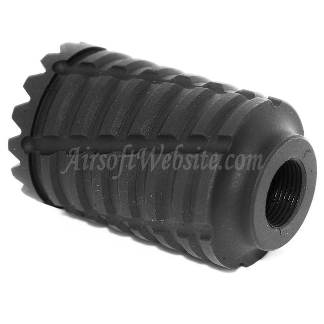 APS Type C Sound Blaster Amplifier Muzzle Flash Hider For -14mm CCW Counter-Clockwise Thread Barrel Rifles Airsoft Black
