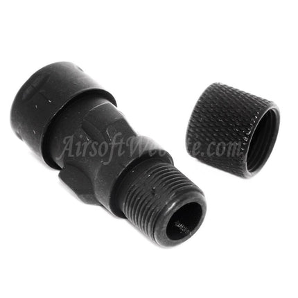 CYMA QD Flash Hider mit Mündungsadapter für CM041 CM049 MP5 AEG Gewehre Airsoft Schwarz