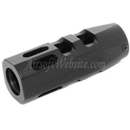 APS 62 mm Evolution Tech Frein de bouche Cache-flamme 1.1 pour fusils à canon fileté antihoraire -14 mm CCW Airsoft Noir
