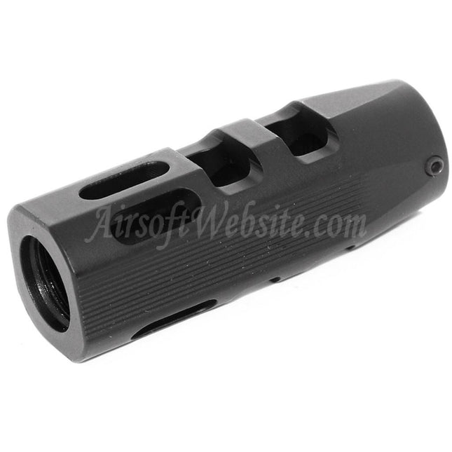 APS 62mm Evolution Tech Muzzle Brake Flash Hider 1.1 For -14mm CCW Counter-Clockwise Thread Barrel Rifles Airsoft Black