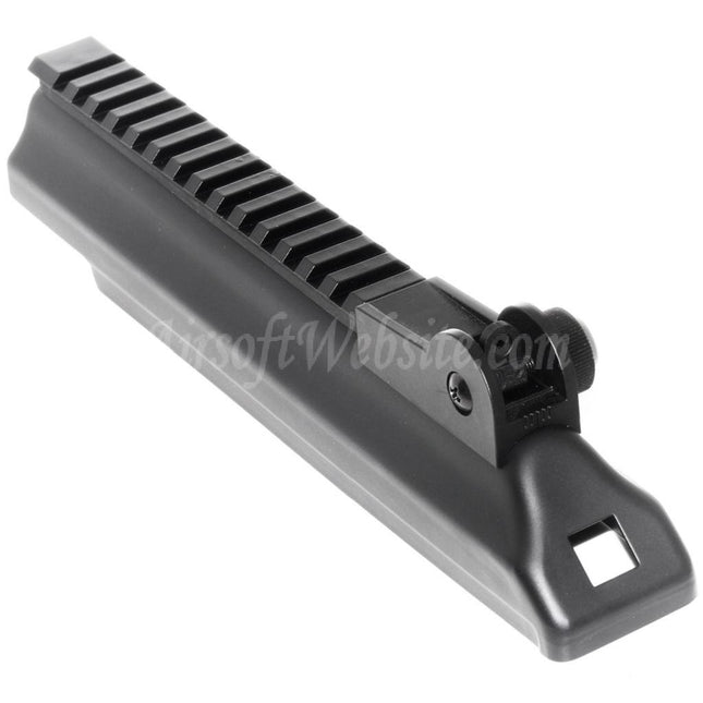 Couvercle de récepteur supérieur avec rail tactique de 20 mm et viseur arrière pour fusils AEG CYMA Tokyo Marui série AKS74U, noir