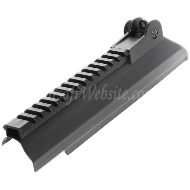 Couvercle de récepteur supérieur avec rail tactique de 20 mm et viseur arrière pour fusils AEG CYMA Tokyo Marui série AKS74U, noir