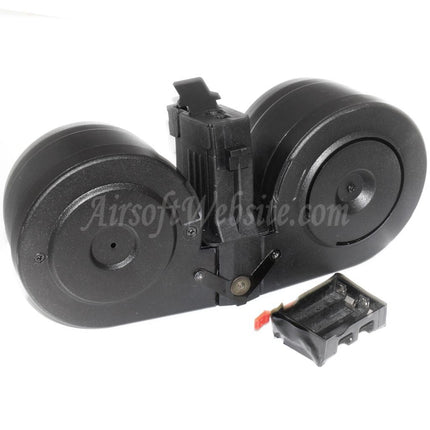 BATTLEAXE 2500rd Electric Sound Control Drum Magazine For AK Series AEG Rifles Airsoft Black