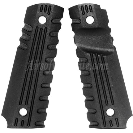 Housse de poignée en plastique (différents styles) pour pistolets DOUBLE BELL ARMY AW WE KJ ​​Tokyo Marui M1911 MEU SERIES 70 M45A1 WARRIOR GBB, noir