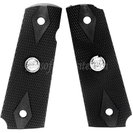 Housse de poignée en plastique (différents styles) pour pistolets DOUBLE BELL ARMY AW WE KJ ​​Tokyo Marui M1911 MEU SERIES 70 M45A1 WARRIOR GBB, noir