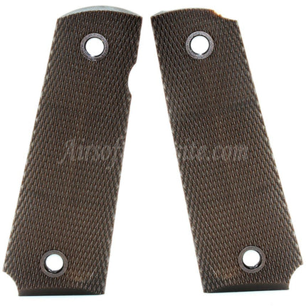 Site web Airsoft, protection de poignée en plastique pour pistolets DOUBLE BELL ARMY AW WE KJ ​​Tokyo Marui M1911 MEU SERIES 70 M45A1 WARRIOR GBB, marron foncé