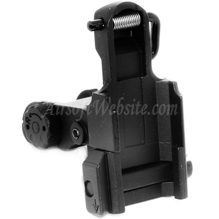 Mire arrière rabattable CYMA M4 S-System pour rail Picatinny 1913 de 20 mm