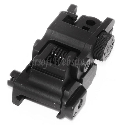 Mire arrière rabattable CYMA M4 S-System pour rail Picatinny 1913 de 20 mm