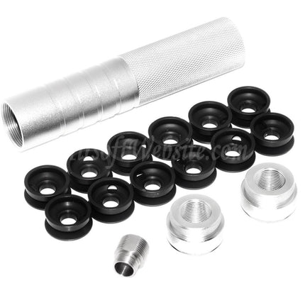 Airsoft Website 146mm 5.75" Inches Noise Damping Bowl Suppressor Silencer Barrel Extension Tube +/-14mm CW/CCW Thread Barrel Airsoft