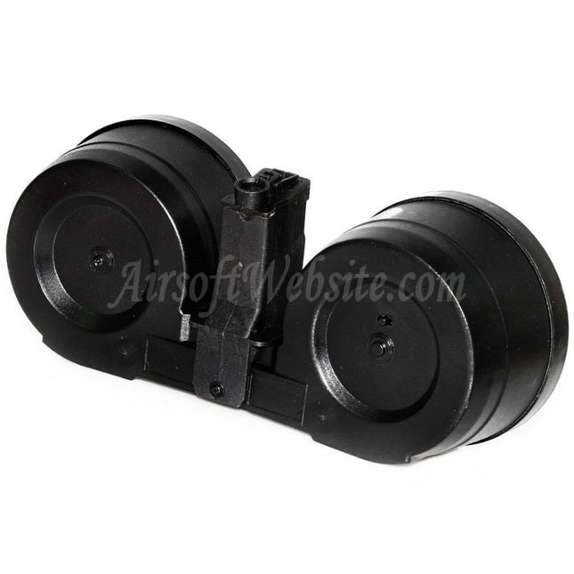 BATTLEAXE 2500rd Electric Winding Dual Drum Magazine For MP5 Series AEG Rifles Airsoft Black