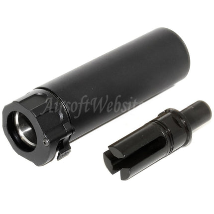 Mini silencieux SOCOM46 5KU 133 mm avec cache-flamme pour fusils à canon fileté dans le sens des aiguilles d'une montre +12 mm CW Airsoft