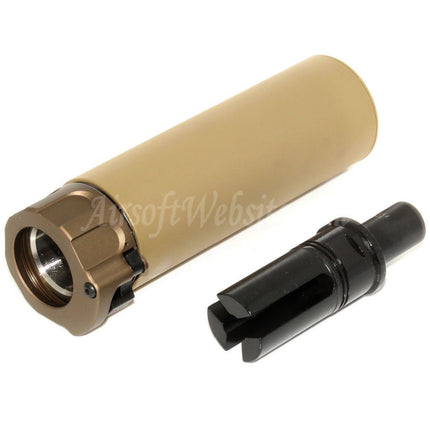 Mini silencieux SOCOM46 5KU 133 mm avec cache-flamme pour fusils à canon fileté dans le sens des aiguilles d'une montre +12 mm CW Airsoft