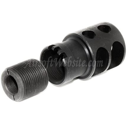 5KU DTK-2 Style Muzzle Brake Flash Hider For -14mm CCW Counter-Clockwise Thread Barrel Rifles Airsoft Black