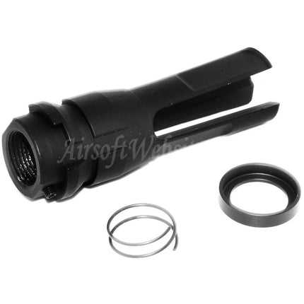APS 70mm 3-Prong Muzzle Brake Flash Hider For -14mm CCW Counter-Clockwise Thread Barrel Rifles Airsoft Black