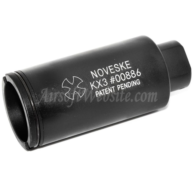 APS EMG Lizenzierter Noveske KX3 Einstellbarer Soundverstärker Mündungsbremsen-Blitzunterdrücker Für -14mm CCW Gegenuhrzeigersinn-Gewindelaufgewehre Airsoft Schwarz