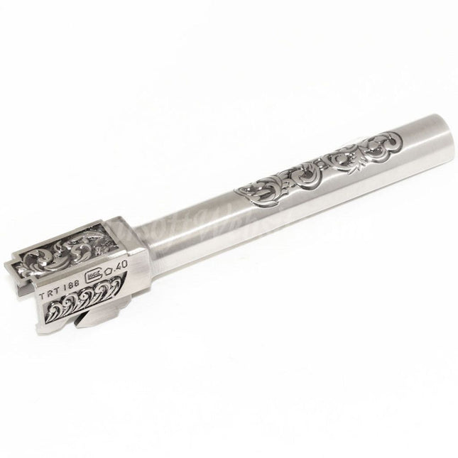Archives Custom Carved Pattern Inner and Outer Barrel Set For WE (WE-TECH) G34 G35 GBB Pistols Airsoft Silver