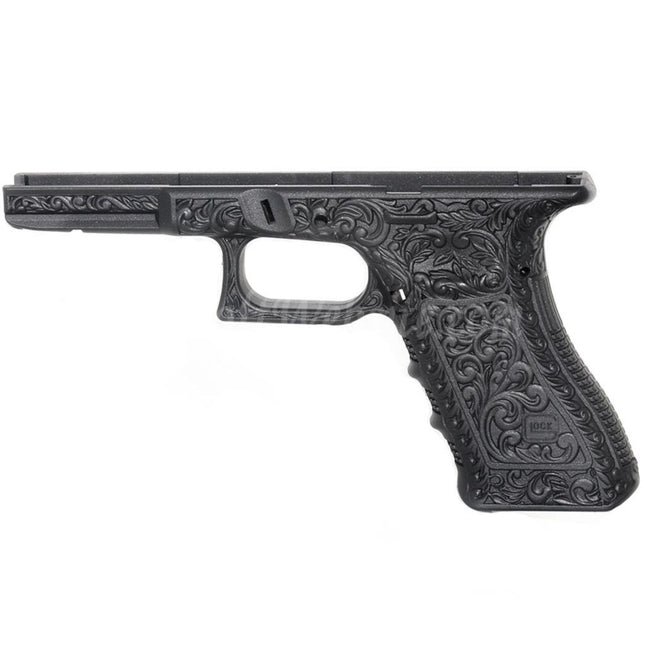 Archives Custom WE (WE-TECH) Carved Pattern Lower Frame For Tokyo Marui AW WE G17 G18C G34 G35 Series GBB Pistols Airsoft