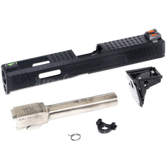 Archives Custom WE (WE-TECH) Outer Barrel Slide With Hammer And Front Rear Fiber Optic Sight Set For AW WE Tokyo Marui G17 GBB Pistols Airsoft