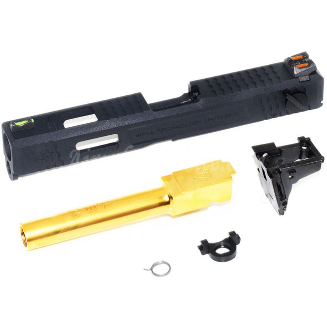 Archives Custom WE (WE-TECH) Outer Barrel Slide Set With Hammer And Front Rear Fiber Optic Sight For AW WE Tokyo Marui G18C GBB Pistols Airsoft