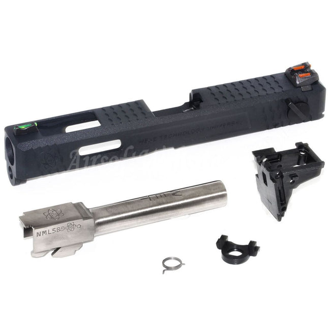 Archives Custom WE (WE-TECH) Outer Barrel Slide Set With Hammer And Front Rear Fiber Optic Sight For AW WE Tokyo Marui G18C GBB Pistols Airsoft