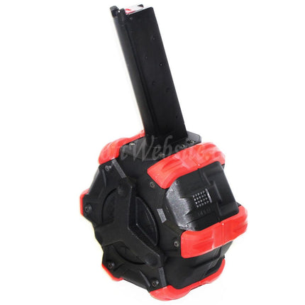 Armorer Works AW Custom 350rd Gas Adaptive Drum Magazine for EMG SAI Red / AW NE Series / WE (WE-TECH) Single Stack 1911 GBB Pistols Airsoft