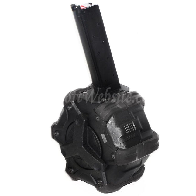 Armorer Works AW Custom 350rd Gas Adaptive Drum Magazine for EMG SAI Red / AW NE Series / WE (WE-TECH) Single Stack 1911 GBB Pistols Airsoft