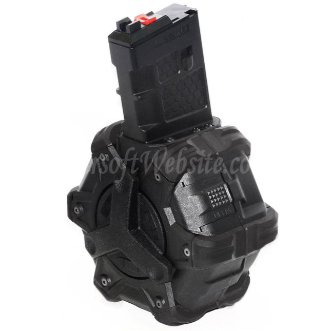 Armorer Works AW Custom 350rd Gas Adaptive Drum Magazine for WE (WE-TECH) "Open Bolt Type" L85 / SCAR-L / R5C / T65 / HK416 / AR M4 M16 GBB Rifles Airsoft