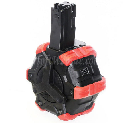 Chargeur à tambour adaptatif à gaz Armorer Works AW Custom 350 cartouches pour fusils GBB WE (WE-TECH) AP APACHE MP5 Series Airsoft