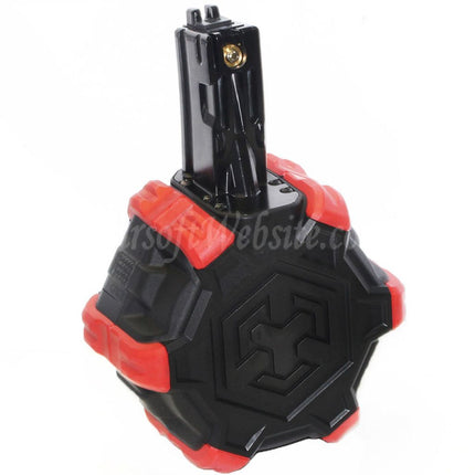 Chargeur à tambour adaptatif à gaz Armorer Works AW Custom 350 cartouches pour fusils GBB WE (WE-TECH) AP APACHE MP5 Series Airsoft