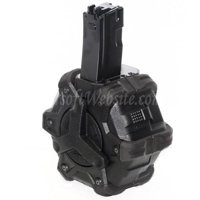 Armorer Works AW Custom 350rd Gas Adaptive Drum Magazine for WE (WE-TECH) AP APACHE MP5 Series GBB Rifles Airsoft