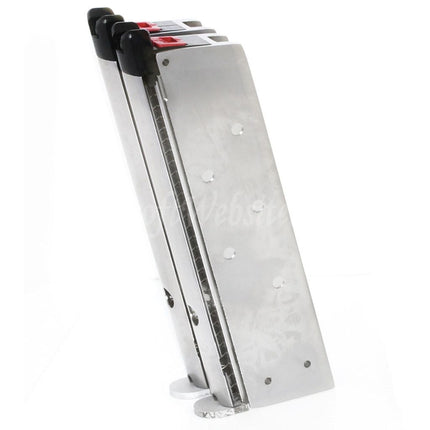 Armorer Works AW 32rd Double Barrel Gas Magazine for AW MX Series / WE Double Barrel 1911 Series GBB Pistols Airsoft Silver (Skull Cam Baseplate)