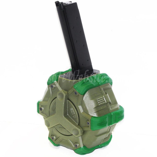 WE (WE-TECH) 350rd Gas Drum Magazine for EMG SAI Red / AW NE Series / WE Single Stack 1911 GBB Pistols Airsoft