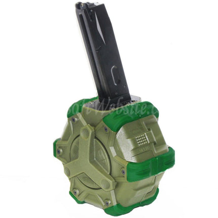 WE (WE-TECH) 350rd Gas Drum Magazine for AW MB Series / KJW / WE / Tokyo Marui M9 M92 GBB Pistols Airsoft