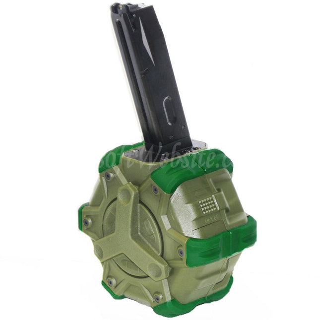 WE (WE-TECH) 350rd Gas Drum Magazine for AW MB Series / KJW / WE / Tokyo Marui M9 M92 GBB Pistols Airsoft