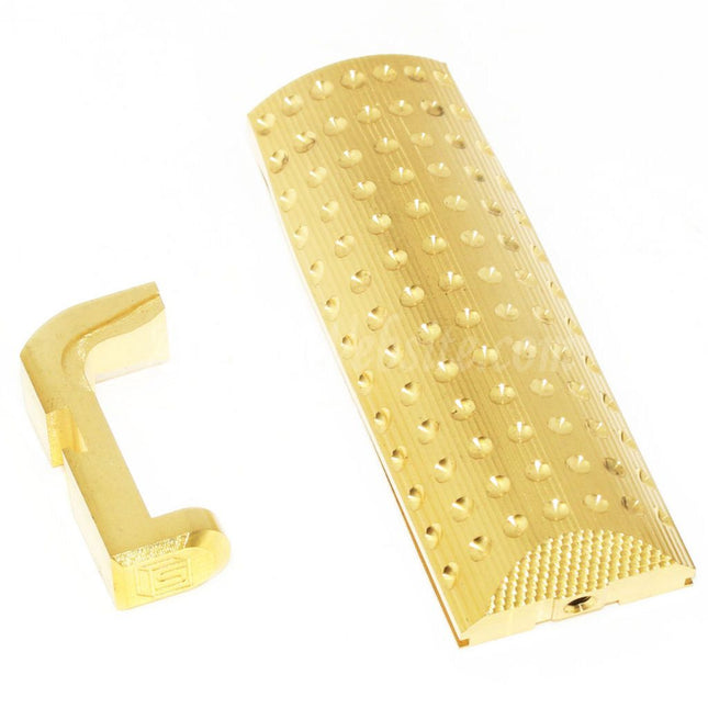 EMG Licensed SAI™ Heavy Weight Backstrap and Magazine Release for SAI BLU STANDARD GBB Pistols Airsoft Bronze Gold