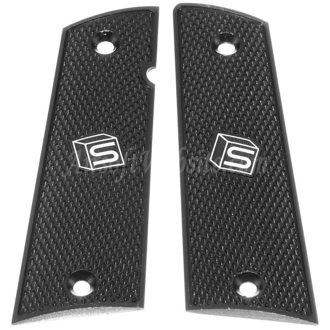 EMG Licensed SAI™ RED Grip Cover with Logo For EMG SAI RED DS Double Stack 1911 Series GBB Pistols Airsoft Black