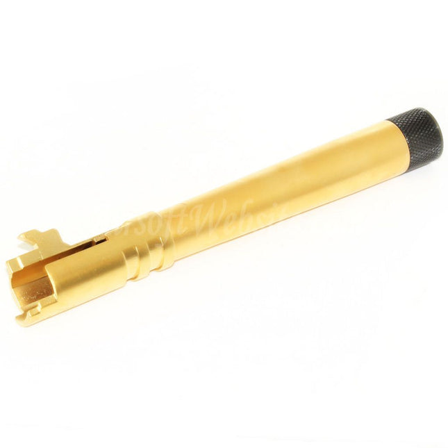 Canon extérieur 132 mm/138 mm avec couvre-canon pour pistolets GBB EMG DVC 3-GUN / AW / WE / Tokyo Marui Hi-Capa 5.4, sous licence EMG, STI™ DVC 3-GUN, Airsoft Gold
