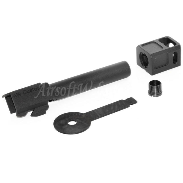 Armorer Works AW VX Outer Barrel Kit with Compensator MOD-2 for AW VX7 Series / EMG SAI BLU Standard / ISSC M22 / Lonewolf / Tokyo Marui / WE G17 G18C GBB Pistols Airsoft