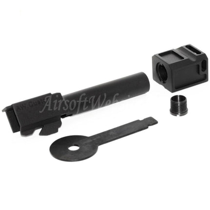 Kit canon extérieur Armorer Works AW VX avec compensateur MOD-1 pour pistolets Airsoft série AW VX9 / EMG SAI BLU COMPACT / Tokyo Marui / WE G19 GBB
