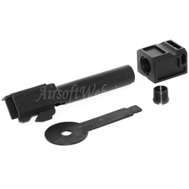 Armorer Works AW VX Outer Barrel Kit with Compensator MOD-1 for AW VX9 Series / EMG SAI BLU COMPACT / Tokyo Marui / WE G19 GBB Pistols Airsoft