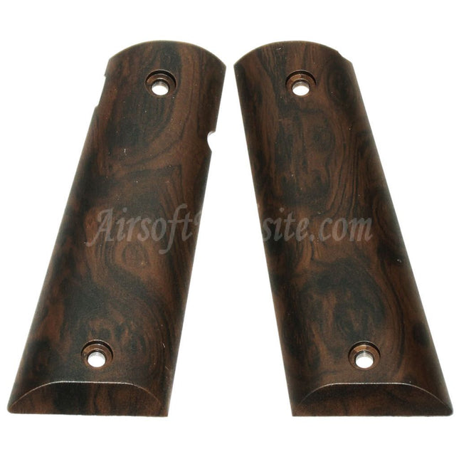 Armorer Works AW Imitation Wood Grip Cover For BELL ARMY AW WE KJ Tokyo Marui M1911 M.E.U SERIES 70 M45A1 WARRIOR GBB Pistols Airsoft Dark Brown