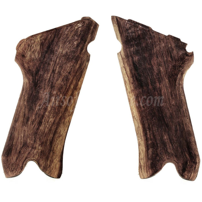 WE (WE-TECH) Real Wood Grip Cover For Armorer Works AW WE Luger P08 Series GBB Pistols Airsoft Brown